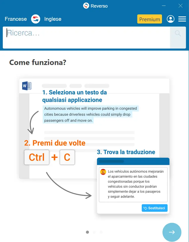 Reverso, estensione tool per traduzione in inglese